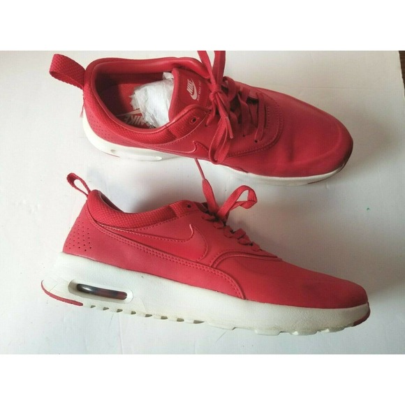Nike Air MAX Women 8.5 Red White Sneakers Thea Prim 616723 Road Running - Picture 2 of 8